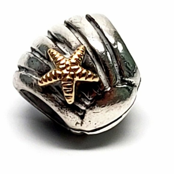 Pandora Sterling Silver/14K Gold Sea Shell Bead - Picture 1 of 6